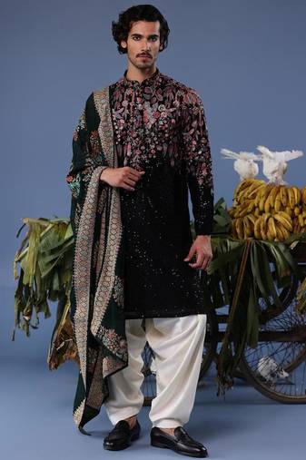 Siyah black kurta set