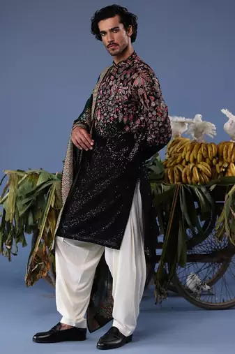 Siyah black kurta set