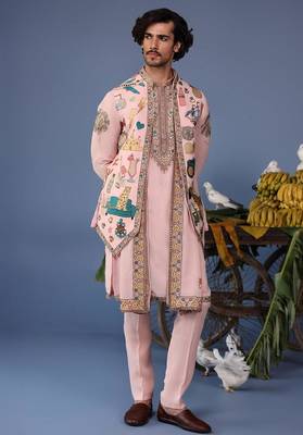Jaadcocktail pink kurta 1 jacket set 1