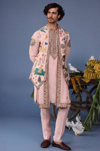 Jaadcocktail pink kurta 1 jacket set
