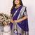 Purple banarasi silk blend saree