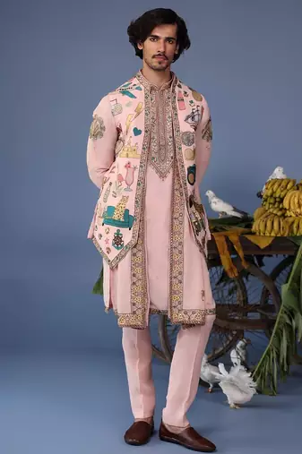 Jaadcocktail pink kurta 1 jacket set