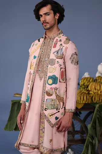 Jaadcocktail pink kurta 1 jacket set