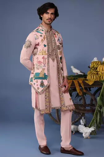 Jaadcocktail pink kurta 1 jacket set