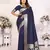 Blue banarasi silk blend saree