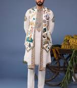 Jihan cocktail ivory kurta 1 jacket set