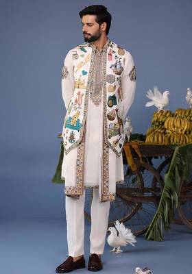 Jihan cocktail ivory kurta 1 jacket set 2
