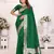 Green banarasi silk blend saree
