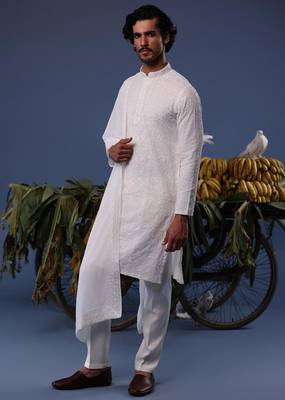 Hamza ivory kurta set 1
