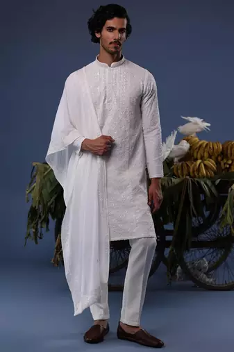 Hamza ivory kurta set
