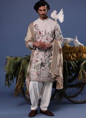 Jibran giraffe ivory kurta set 1