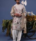 Jibran giraffe ivory kurta set