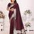 Wine banarasi silk blend saree