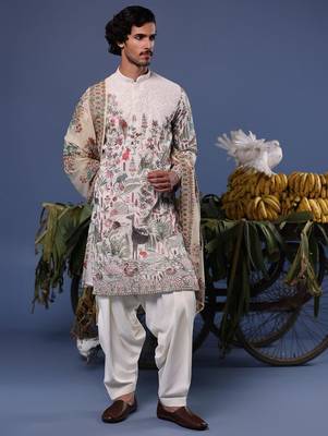 Jibran giraffe ivory kurta set 4