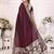 Wine banarasi silk blend saree