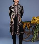 Kais wild grace black kurta 1 jacket set