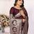Wine banarasi silk blend saree