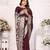 Wine banarasi silk blend saree