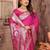 Pink banarasi silk blend saree