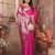 Pink banarasi silk blend saree