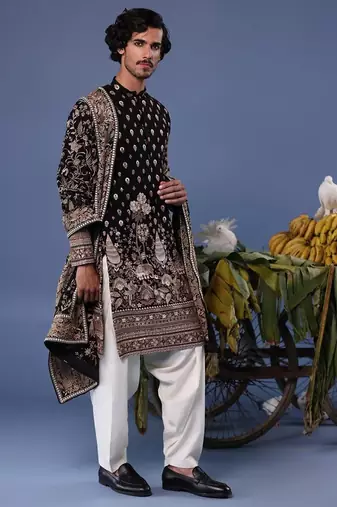 Kayan black kurta set