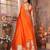 Orange banarasi silk blend saree
