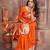 Orange banarasi silk blend saree