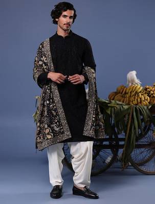 Kashif black kurta set 1