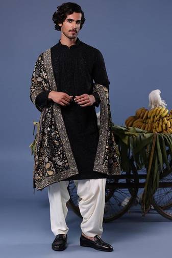 Kashif black kurta set