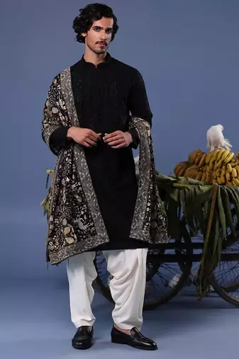 Kashif black kurta set