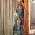 Green bright moss printed saree