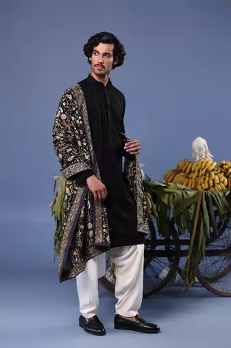 Kashif black kurta set