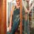 Green bright moss printed saree
