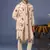 Faiq macaw cream kurta 1 jacket set