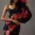 Black bright moss printed saree