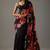 Black bright moss printed saree