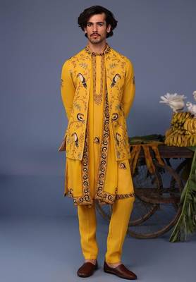Fizan macaw haldi kurta 1 jacket set 2