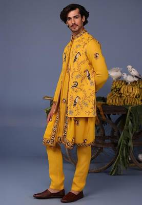 Fizan macaw haldi kurta 1 jacket set 3