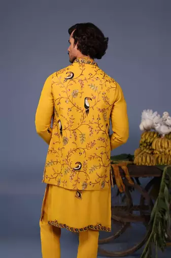 Fizan macaw haldi kurta 1 jacket set