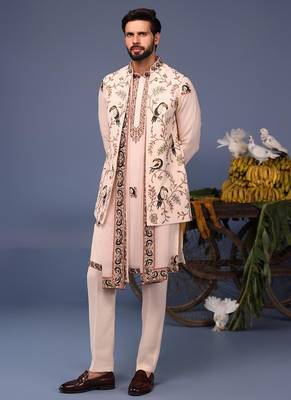 Gauhar macaw pink kurta 1 jacket set 2