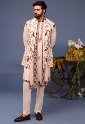 Gauhar macaw pink kurta 1 jacket set 3