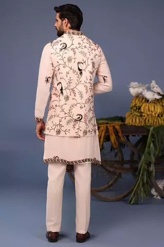 Gauhar macaw pink kurta 1 jacket set