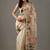 Cream bright moss printed saree