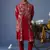Heer pichwai resham hot red kurta jacket set