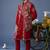 Heer pichwai resham hot red kurta jacket set