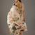 Cream bright moss printed saree