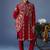 Heer pichwai resham hot red kurta jacket set
