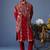 Heer pichwai resham hot red kurta jacket set