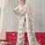 Off white bright moss printed saree