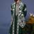 Haiz pichwai resham bottle green kurta 1 jacket set
